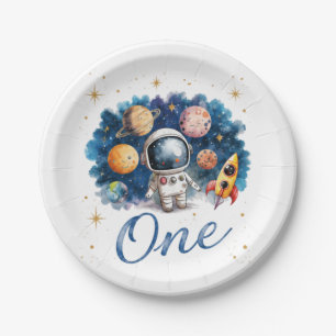 Assiettes En Carton Anniversaire Fusée Spatiale Astronaute Une