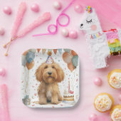 Assiettes En Carton Anniversaire Goldendoodle Chien (Fête)