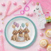 Assiettes En Carton Anniversaire Goldendoodle Chiens Anniversaire Gâte (Fête)