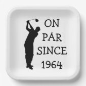 Assiettes En Carton Anniversaire Golfer Funny 60e heureux papa Par (Recto)