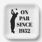 Assiettes En Carton Anniversaire Golfer Funny 70e heureux papa Par (Recto)