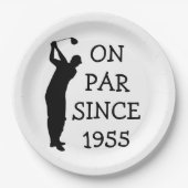 Assiettes En Carton Anniversaire Golfer Funny 70e heureux papa Par (Devant)