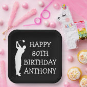 Assiettes En Carton Anniversaire Golfer Funny 80e heureux papa Par (Fête)