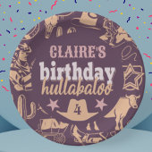Assiettes En Carton "Anniversaire Hullabaloo" Western Cowboy Party