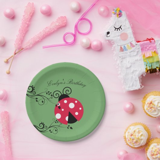 Assiettes En Carton Anniversaire Lady Bug Plaques de papier Ladybug (Fête)