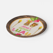 Assiettes En Carton Anniversaire Luau - Plaque en papier (Angle)