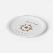 Assiettes En Carton Anniversaire marin de charme (Angle)