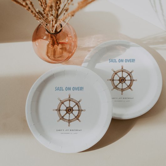 Assiettes En Carton Anniversaire marin de charme