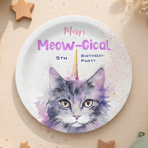 Assiettes En Carton Anniversaire Meow-Gical Caticorn