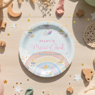 Assiettes En Carton Anniversaire Meow-Gical Caticorn
