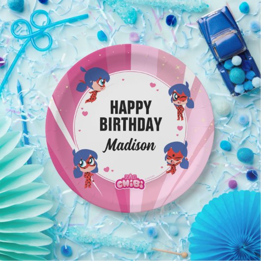 Assiettes En Carton Anniversaire Miraculum Ladybug Chibi (Fête)