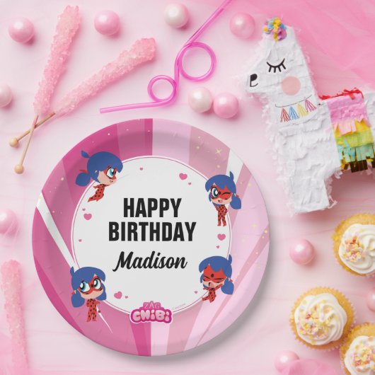 Assiettes En Carton Anniversaire Miraculum Ladybug Chibi (Fête)