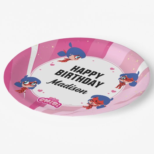 Assiettes En Carton Anniversaire Miraculum Ladybug Chibi (Angle)