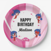 Assiettes En Carton Anniversaire Miraculum Ladybug Chibi (Devant)