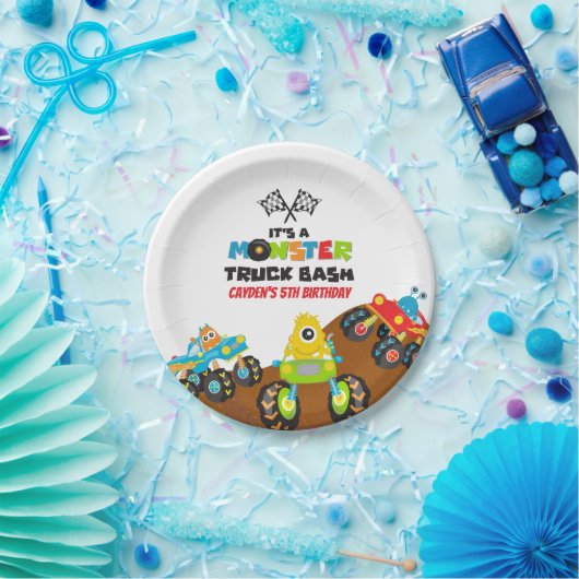 Assiettes En Carton Anniversaire Monster Truck (Fête)