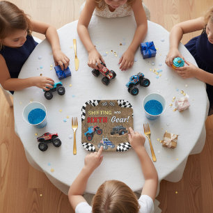 Assiettes En Carton Anniversaire Monster Truck en Sixième Vitesse 