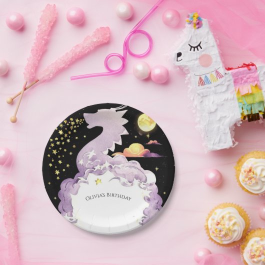 Assiettes En Carton Anniversaire mystique du dragon de Boho (Fête)