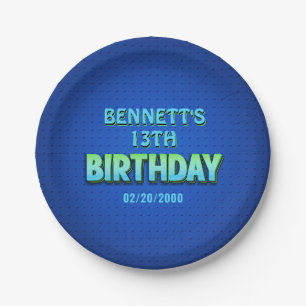 Assiettes En Carton Anniversaire Neon