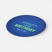 Assiettes En Carton Anniversaire Neon (Angle)