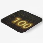 Assiettes En Carton Anniversaire Neon 100 Connexion mur en briques (Angulaire)