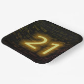 Assiettes En Carton Anniversaire Neon 21 Connexion mur en briques (Angulaire)