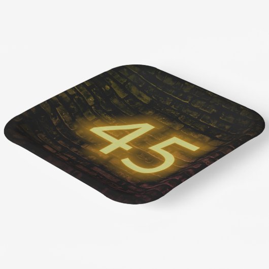 Assiettes En Carton Anniversaire Neon 45 Connexion mur en briques (Angulaire)