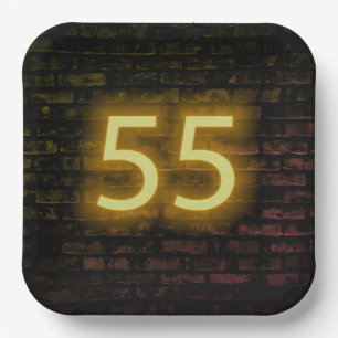 Assiettes En Carton Anniversaire Neon 55 Connexion mur en briques