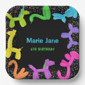 ASSIETTES EN CARTON ANNIVERSAIRE NEON ANIMAUX BALLONS PLAQUES DE PAPIE (Recto)