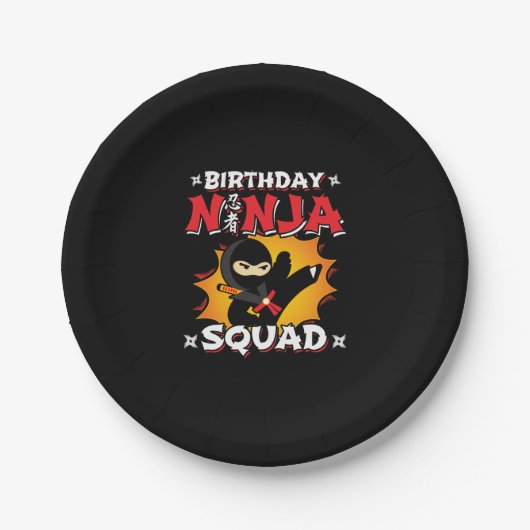 Assiettes En Carton Anniversaire Ninja Squad Party Thème - Ninja Anniv (Devant)