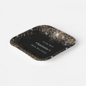 Assiettes En Carton Anniversaire noir or parties scintillant nom (Angulaire)