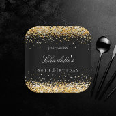 Assiettes En Carton Anniversaire noir or parties scintillant scintille