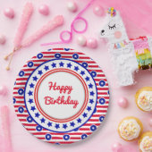 Assiettes En Carton Anniversaire patriotique (Fête)