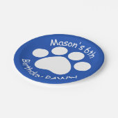 Assiettes En Carton Anniversaire personnalisable PAWty - bleu (Angle)