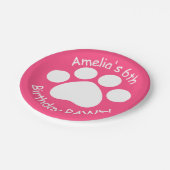 Assiettes En Carton Anniversaire personnalisable PAWty - rose (Angle)