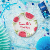 Assiettes En Carton Anniversaire personnalisé de la pastèque (Fête)