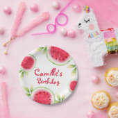 Assiettes En Carton Anniversaire personnalisé de la pastèque (Fête)
