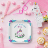 Assiettes En Carton Anniversaire Personnalisé Fille Axolotl Thème (Fête)