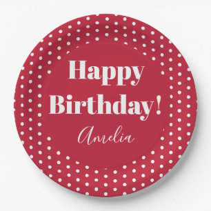 Assiettes En Carton Anniversaire Personnalisé Joyeux Anniversaire Roug