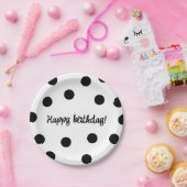 Assiettes En Carton Anniversaire personnalisé noir et blanc (Fête)