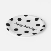 Assiettes En Carton Anniversaire personnalisé noir et blanc (Angle)