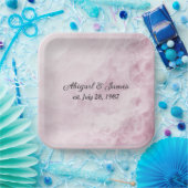 Assiettes En Carton Anniversaire Pink Swirl Abstrait (Fête)