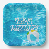 Assiettes En Carton Anniversaire Pool Party Fun (Recto)