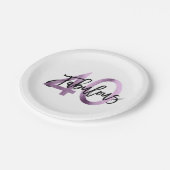 Assiettes En Carton Anniversaire pourpre lilas chic moderne fabuleux (Angle)