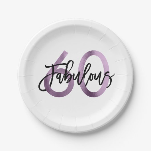 Assiettes En Carton Anniversaire pourpre lilas chic moderne fabuleux (Devant)