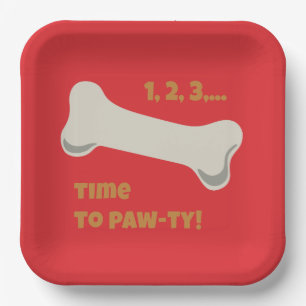 Assiettes En Carton Anniversaire Puppy Pawty
