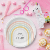 Assiettes En Carton Anniversaire Rainbow moderne (Fête)