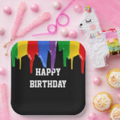 Assiettes En Carton Anniversaire Rainbow Peintures Drives (Fête)