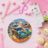 Assiettes En Carton Anniversaire rapide et amusant, Voitures chaudes A (Fête)