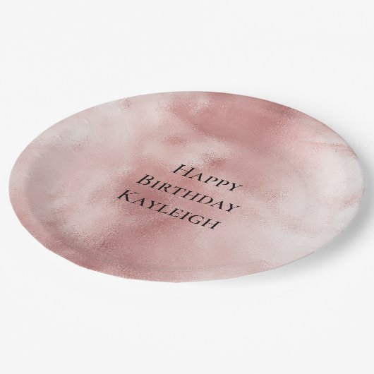 Assiettes En Carton Anniversaire Rose Fushia Glamour Féminin (Angle)