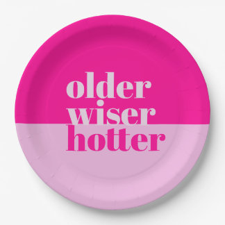 Assiettes En Carton Anniversaire rose gras, plus vieux, plus sage, plu
